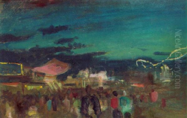 Oktoberfest Oil Painting by Hans Reinhold Lichtenberger