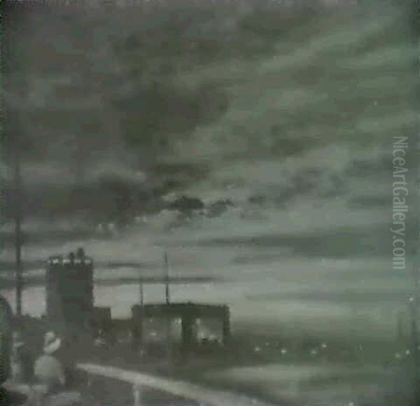 Flughafen Oil Painting by Hans Reinhold Lichtenberger