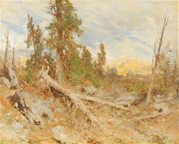 Windthrow Oil Painting by Eduard Peithner Ritter von Lichtenfels