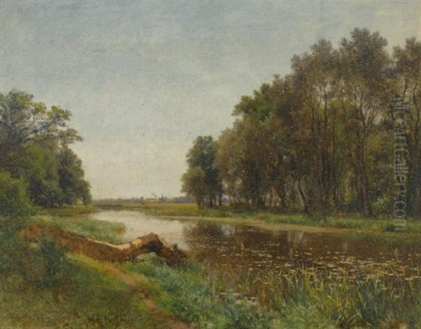 The March-au Near Lundenburg Oil Painting by Eduard Peithner Ritter von Lichtenfels