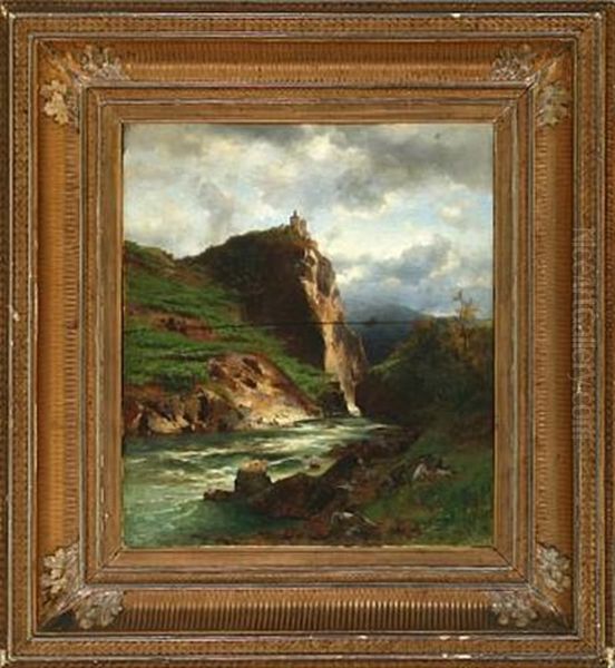 Zenoburg Bei Meran Oil Painting by Eduard Peithner Ritter von Lichtenfels