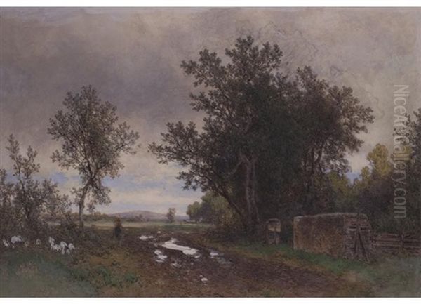 Vorfruhlingslandschaft Oil Painting by Eduard Peithner Ritter von Lichtenfels