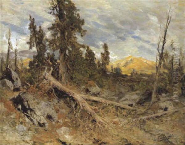 Windbruch Im Alpengebiet Oil Painting by Eduard Peithner Ritter von Lichtenfels