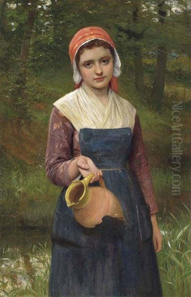 The Broken Pitcher Oil Painting by Charles Sillem Lidderdale