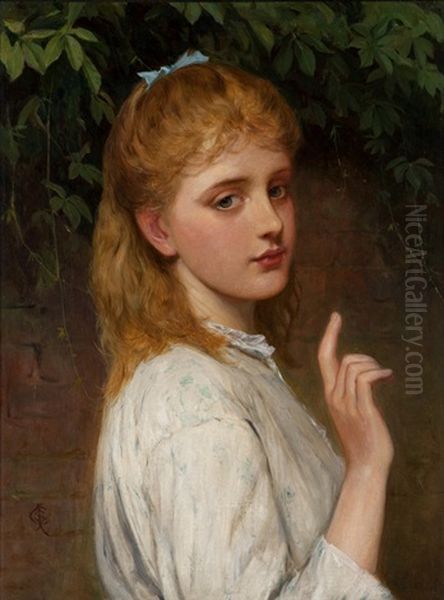 Girl Oil Painting by Charles Sillem Lidderdale