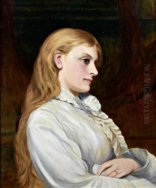 A Moments Reflection Oil Painting by Charles Sillem Lidderdale