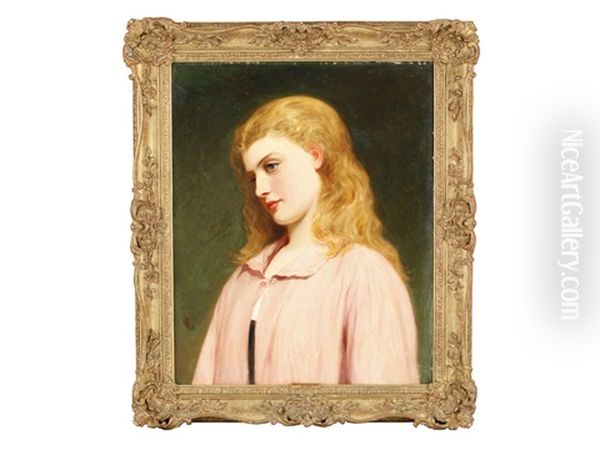 Girl With Flaxen Hair Oil Painting by Charles Sillem Lidderdale