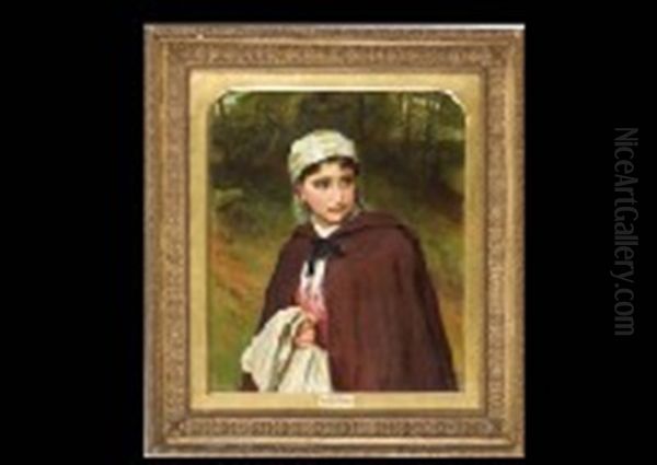 A Girl Oil Painting by Charles Sillem Lidderdale