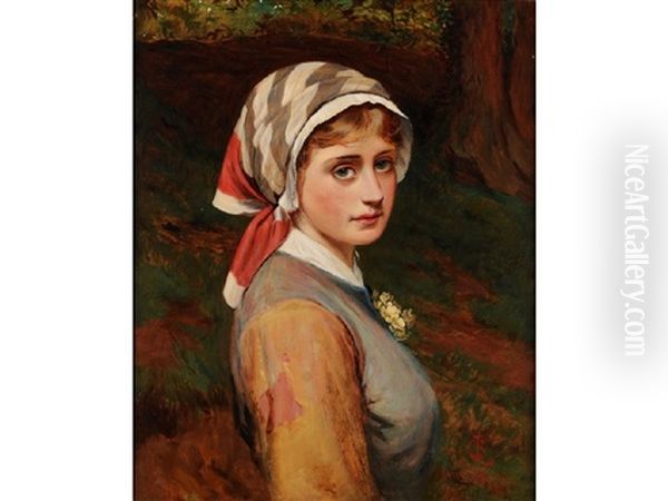 A Country Lass Oil Painting by Charles Sillem Lidderdale