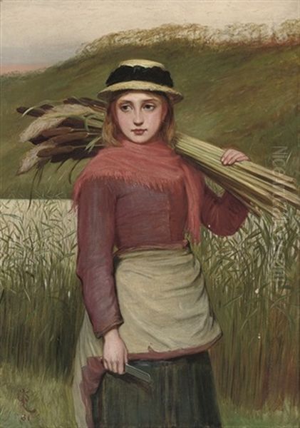 The Reed Cutter Oil Painting by Charles Sillem Lidderdale