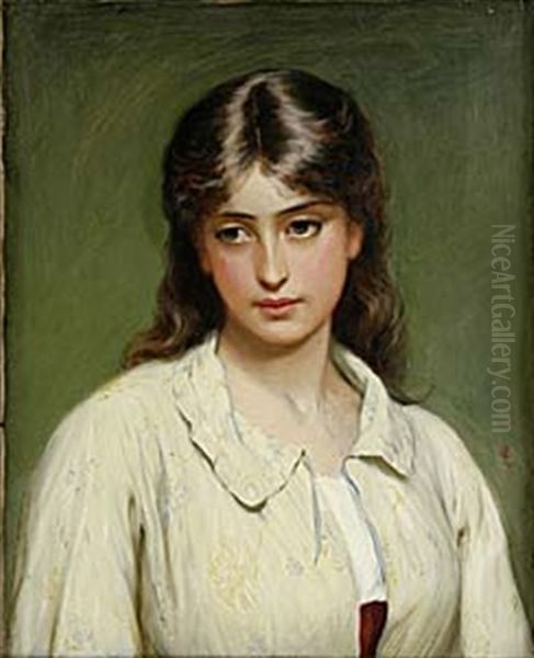 Portratt Av Ung Kvinna Oil Painting by Charles Sillem Lidderdale