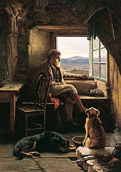 Crofter At The Window Oil Painting by Charles Sillem Lidderdale