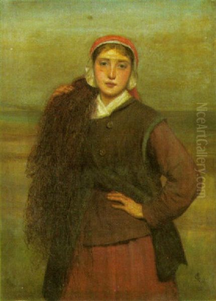 Fishergirl Oil Painting by Charles Sillem Lidderdale