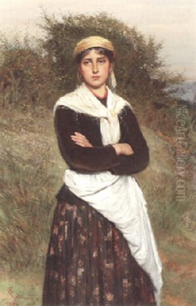 Queen Of The New Forest Gypsies Oil Painting by Charles Sillem Lidderdale