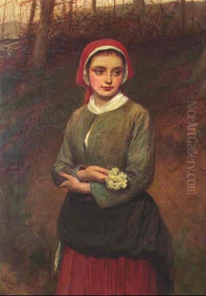 A Country Lass Oil Painting by Charles Sillem Lidderdale