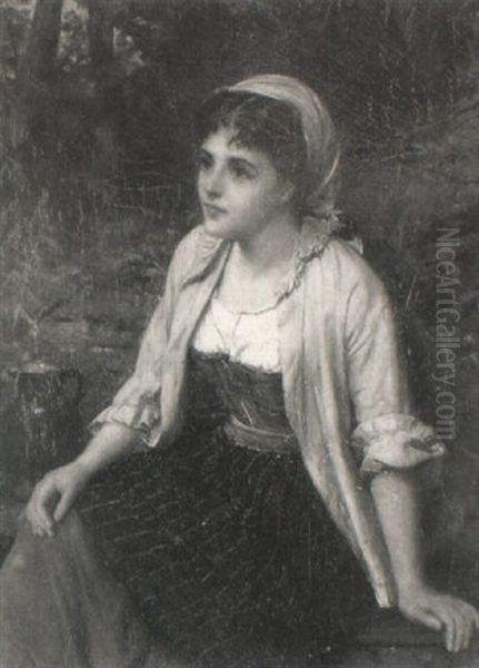 The Watercarrier Oil Painting by Charles Sillem Lidderdale