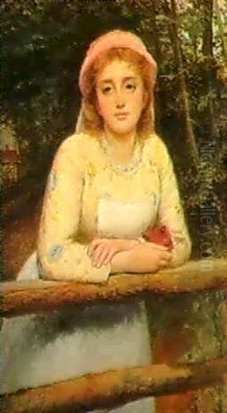 A Rustic Beauty Oil Painting by Charles Sillem Lidderdale