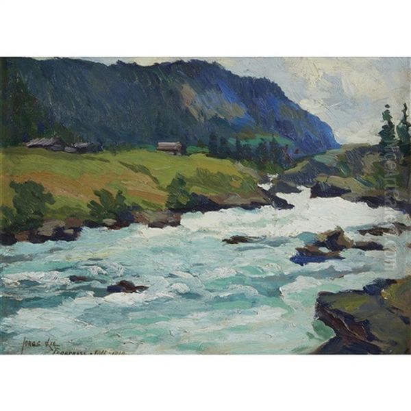 Fagernes Juli 1910 Oil Painting by Jonas Lie