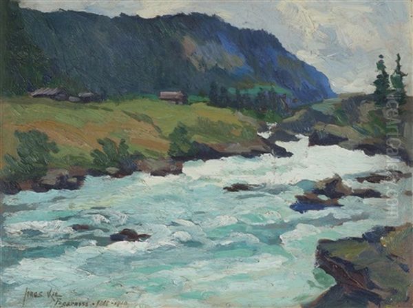 Fagerasen, Juli 1910 Oil Painting by Jonas Lie