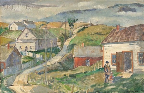 Seaside Village Oil Painting by Jonas Lie