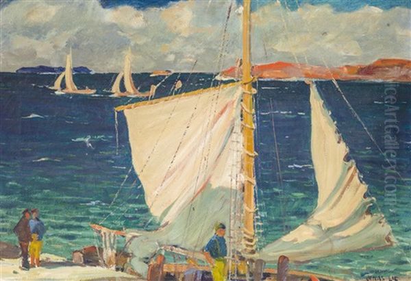 On The Coast Oil Painting by Jonas Lie