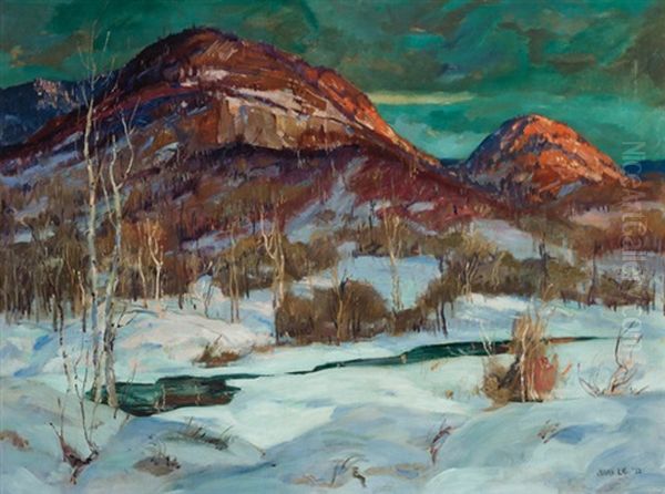 Northern Hills Oil Painting by Jonas Lie