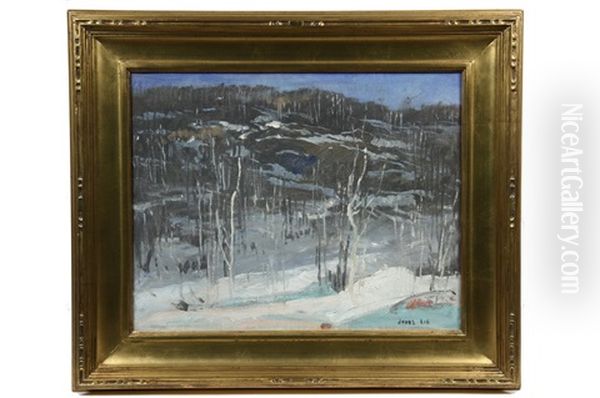 Melting Snow Oil Painting by Jonas Lie