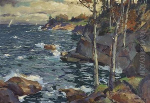 Maine Headland Oil Painting by Jonas Lie