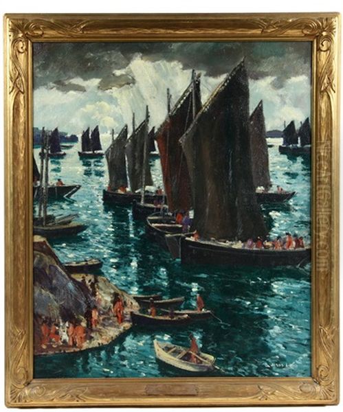 Safe Harbor Oil Painting by Jonas Lie