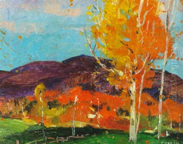 Autumn Extravaganza Oil Painting by Jonas Lie