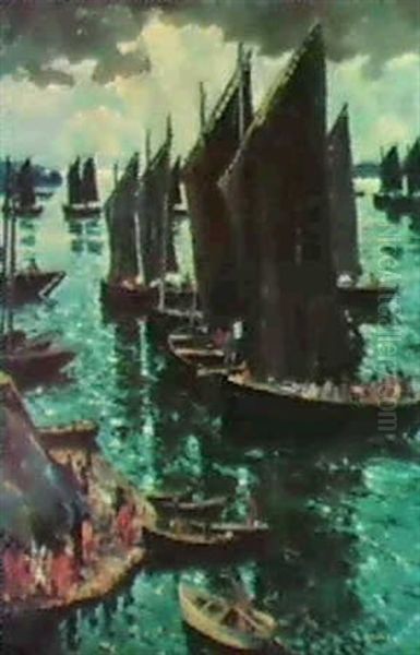 Safe Harbor Oil Painting by Jonas Lie