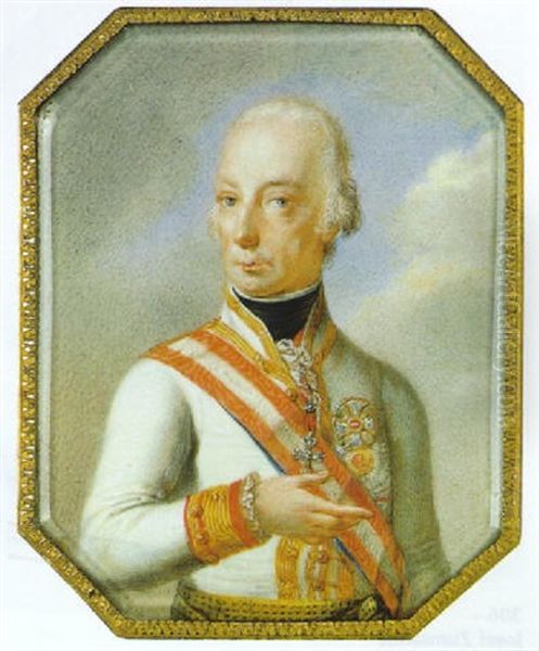 Bildnis Des Kaisers Franz I. In Uniform Mit Dem Orden Von Goldenen Flies Oil Painting by Leopold Lieb