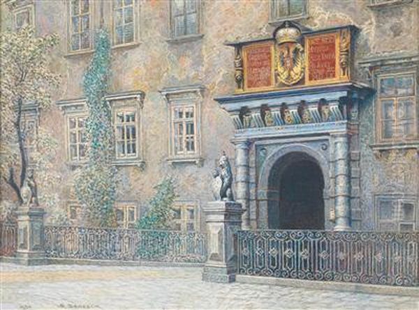 Dasschweizertor In Der Burg Oil Painting by Salomon Benesch