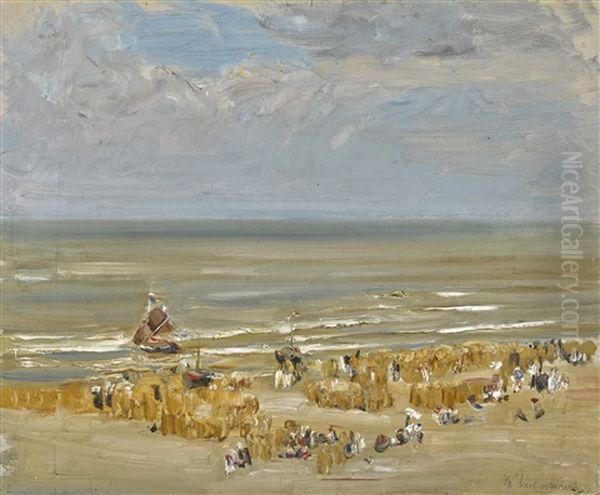 Strand Von Noordwijk (beach Of Noordwijk) Oil Painting by Max Liebermann