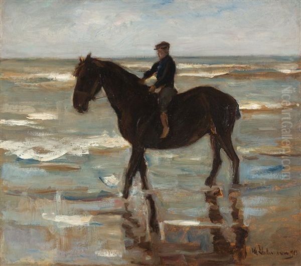 Reitender Junge Am Strande (riding Boy At The Beach) Oil Painting by Max Liebermann