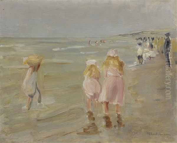 Strand Von Scheveningen (beach In Scheveningen) Oil Painting by Max Liebermann