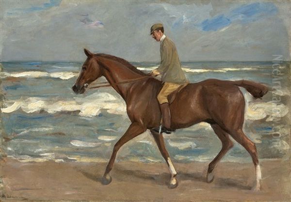 Reiter Am Strand Nach Links Oil Painting by Max Liebermann