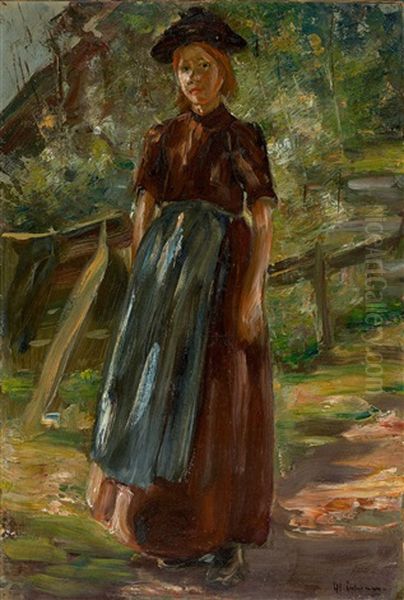 Hollandisches Madchen Im Grunen Oil Painting by Max Liebermann