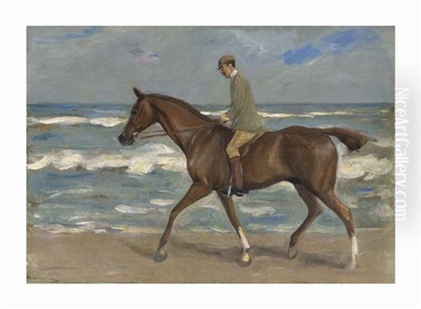 Reiter Am Strand Nach Links Oil Painting by Max Liebermann