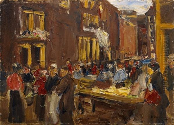 Judengasse In Amsterdam / Uilenburgersteeg Ecke Jodenbreestraat Oil Painting by Max Liebermann