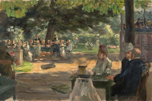 Studie Zum ,restaurationsgarten In Leiden' Oil Painting by Max Liebermann