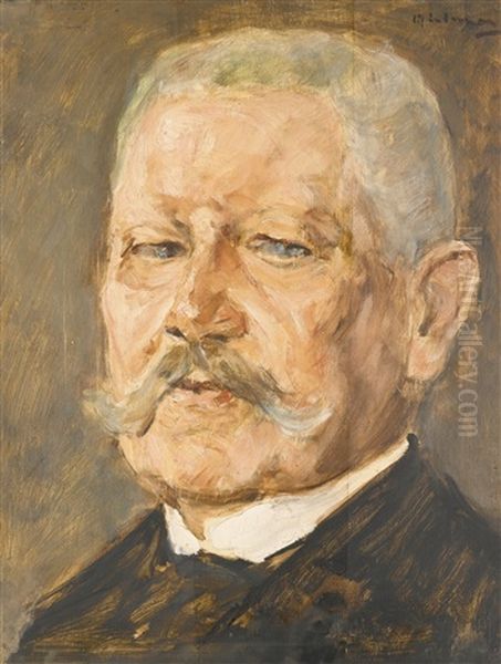 Bildnis Paul Von Hindenburg - Studie (portrait Of Paul Von Hindenburg - Study) Oil Painting by Max Liebermann