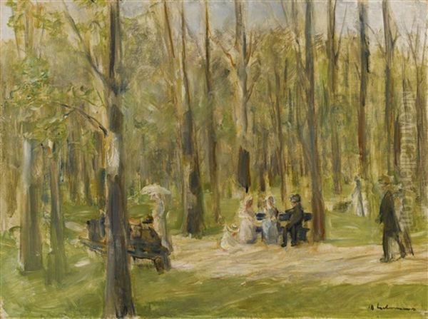 Spazierganger Im Tiergarten (strollers In The Tiergarten) by Max Liebermann