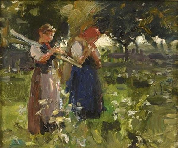 Two Peasants Oil Painting by Max Liebermann