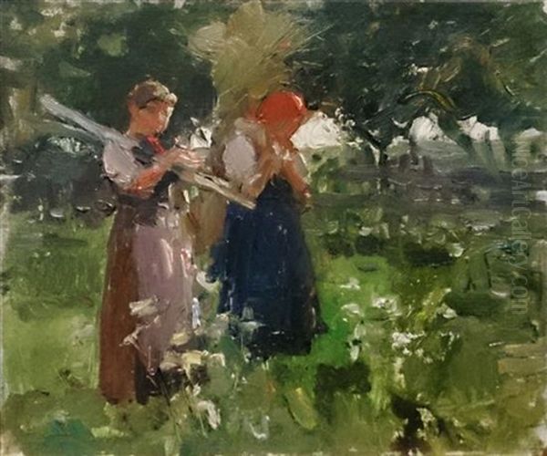 Two Peasants Oil Painting by Max Liebermann