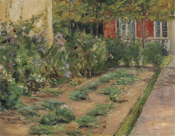 Blumenstanden Am Gartnerhauschen Nach Nordosten Oil Painting by Max Liebermann