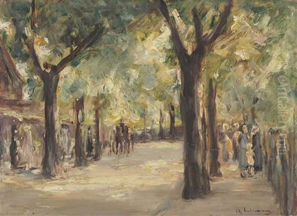 Grosse Seestrasse, In Wannsee Mit Spaziergangern Oil Painting by Max Liebermann