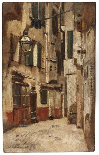 Venezianische Gasse Nach Rechts by Max Liebermann