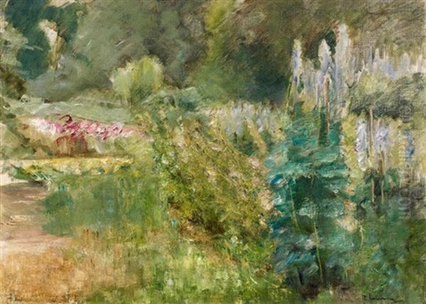 Der Staudengarten Im Wannseegarten Nach Nordwesten Oil Painting by Max Liebermann