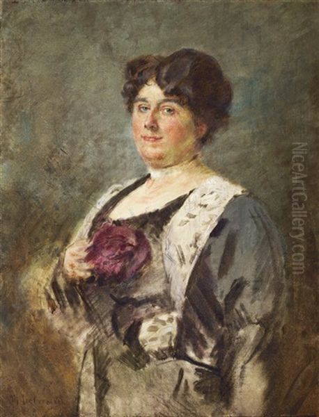 Portrait Of A Lady Oil Painting by Max Liebermann